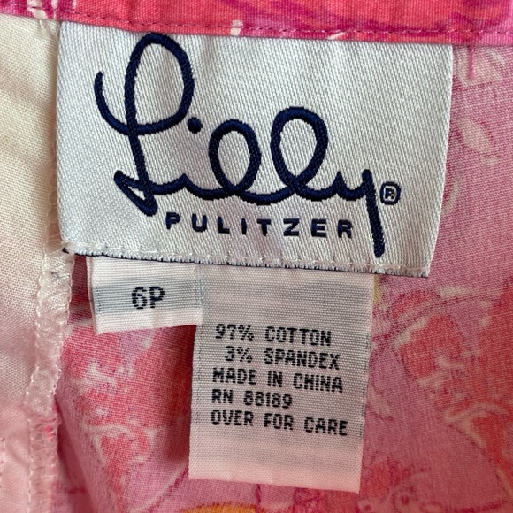 Lilly Pulitzer Pink Monkey Print high waist shorts size 6P - Picture 6 of 7